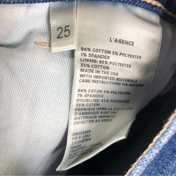 L'agence Sada Cropped Straight Leg Jeans Portland Wash Altered Size 25 - Picture 6 of 7
